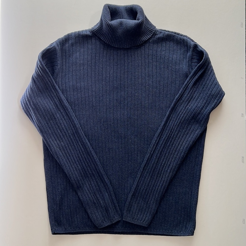 Talbots long sleeve ribbed cotton turtleneck sweater